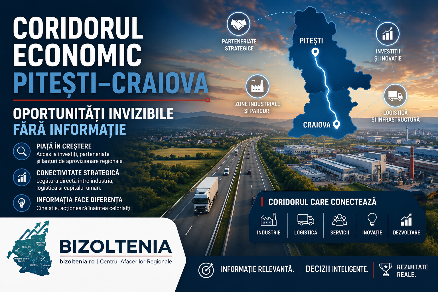 Coridorul economic Pitești–Craiova: oportunități invizibile fără informație